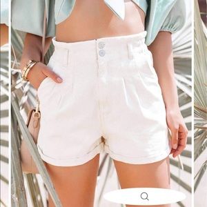 Dominique High Waisted Denim Shorts